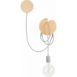 Kinkiet Loft Manzana - Drewno, Sklejka, Kolorowe Kable | Kup Teraz
