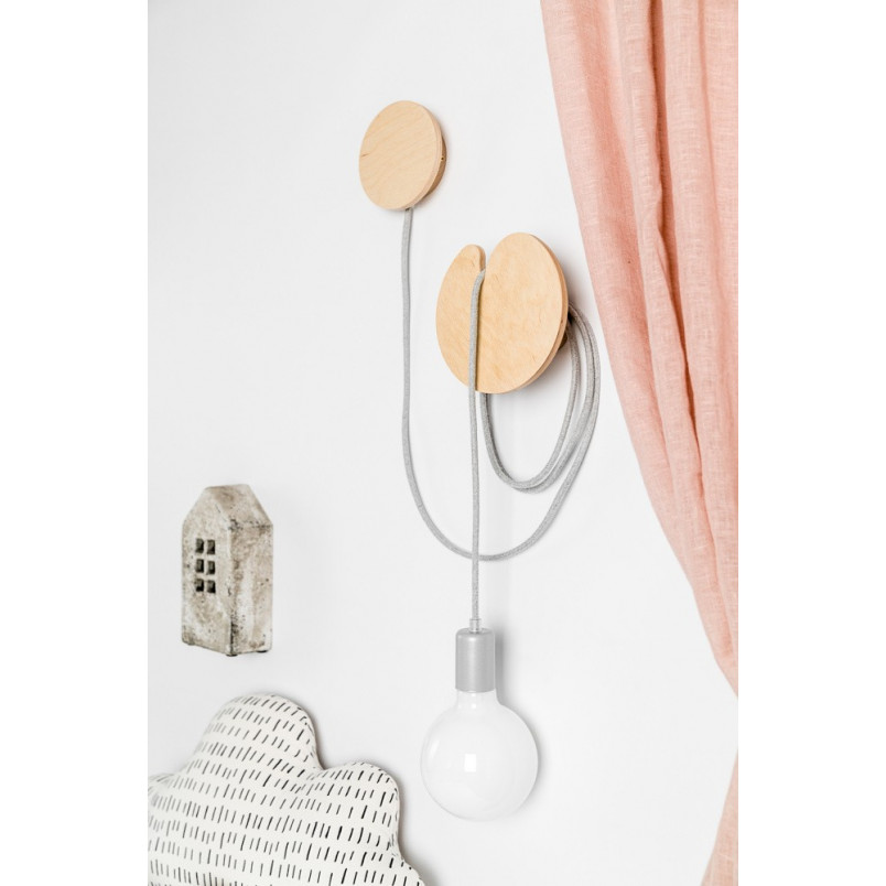 Kinkiet Loft Manzana - Drewno, Sklejka, Kolorowe Kable | Kup Teraz