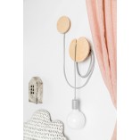 Kinkiet Loft Manzana - Drewno, Sklejka, Kolorowe Kable | Kup Teraz