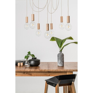 Lampa wisząca "Pająk" Loft | Drewno, E27 - Kolorowe Kable