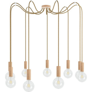 Lampa wisząca "Pająk" Loft | Drewno, E27 - Kolorowe Kable