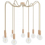 Lampa wisząca "Pająk" Loft | Drewno, E27 - Kolorowe Kable