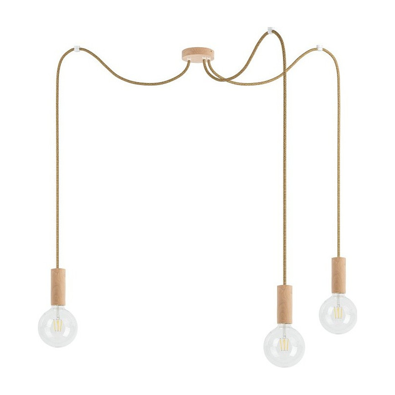 Lampa Wisząca Pająk Drewniana | Kolorowe Kable - Loft