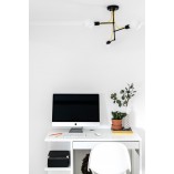 Lampa Sufitowa Loft Tubo Czarna | 3 Żarówki, Kolorowe Kable