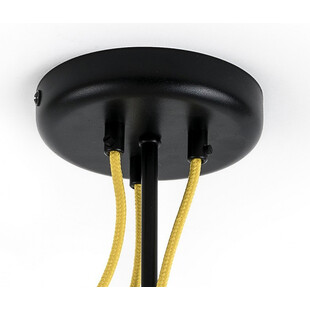 Lampa Sufitowa Loft Tubo Czarna | 3 Żarówki, Kolorowe Kable