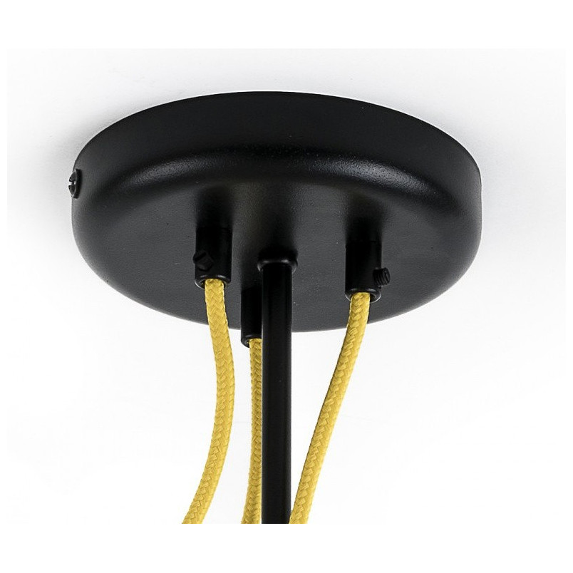 Lampa Sufitowa Loft Tubo Czarna | 3 Żarówki, Kolorowe Kable