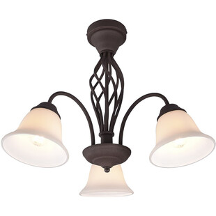 Plafon szklany Rustica | Trio - 55cm, miedziano-biały