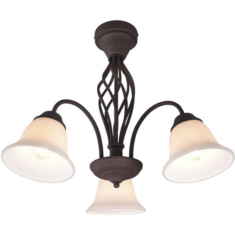 Plafon szklany Rustica | Trio - 55cm, miedziano-biały