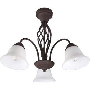 Plafon szklany Rustica | Trio - 55cm, miedziano-biały