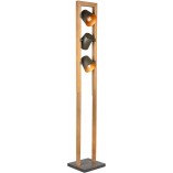 Lampa podłogowa industrialna Bell Trio - Loft i drewno