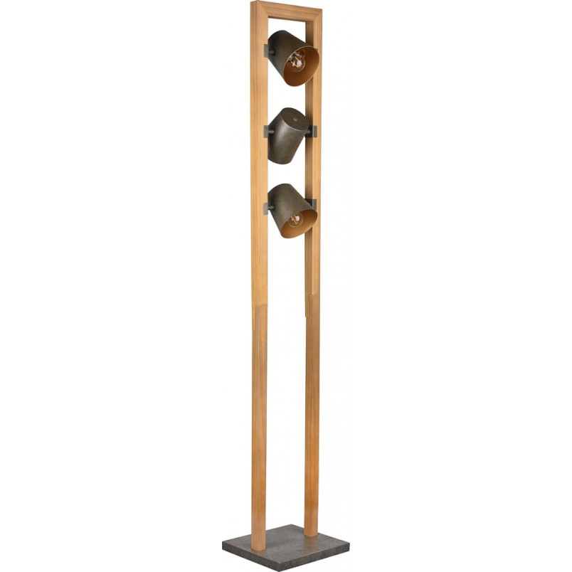 Lampa podłogowa industrialna Bell Trio - Loft i drewno