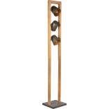 Lampa podłogowa industrialna Bell Trio - Loft i drewno