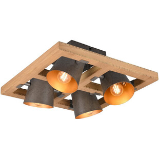 Plafon drewniany industrialny Bell | Trio - Oświetlenie Loft