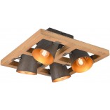 Plafon drewniany industrialny Bell | Trio - Oświetlenie Loft