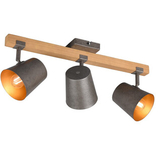 Reflektor industrialny Bell III Trio | Loft, drewno, E14