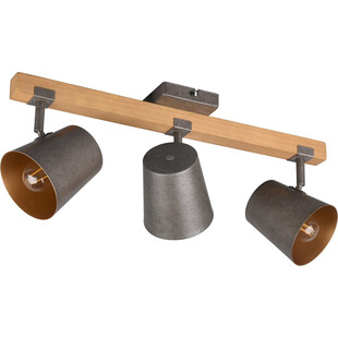 Reflektor industrialny Bell III Trio | Loft, drewno, E14