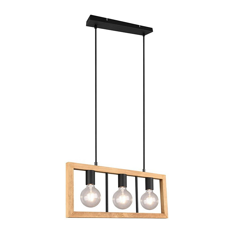Lampa wisząca drewniana Agra III Trio | 60cm - Sklep z Lampami
