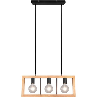 Lampa wisząca drewniana Agra III Trio | 60cm - Sklep z Lampami
