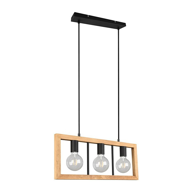 Lampa wisząca drewniana Agra III Trio | 60cm - Sklep z Lampami