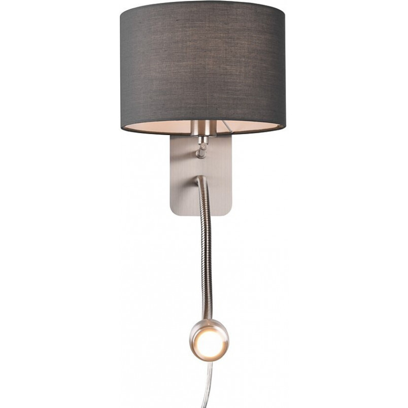 Kinkiet z abażurem Trio Hotel | Lampa do czytania - Szary
