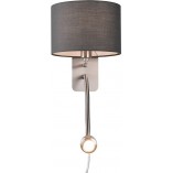 Kinkiet z abażurem Trio Hotel | Lampa do czytania - Szary