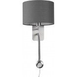 Kinkiet z abażurem Trio Hotel | Lampa do czytania - Szary