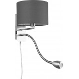 Kinkiet z abażurem Trio Hotel | Lampa do czytania - Szary