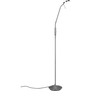 Lampa podłogowa LED Trio Monza - Srebrna, ze ściemniaczem