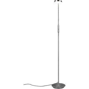 Lampa podłogowa LED Trio Monza - Srebrna, ze ściemniaczem