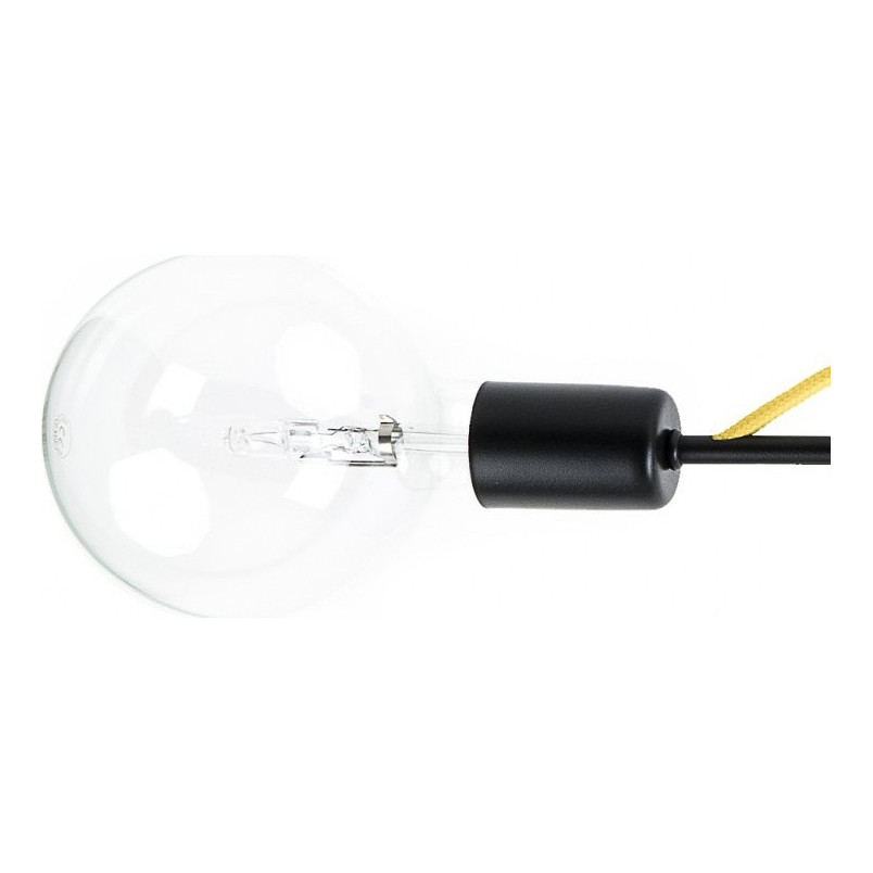 Lampa Sufitowa Loft Tubo | 2 Żarówki, Czarny + Żółty | Kolorowe Kable