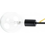 Lampa Sufitowa Loft Tubo | 2 Żarówki, Czarny + Żółty | Kolorowe Kable