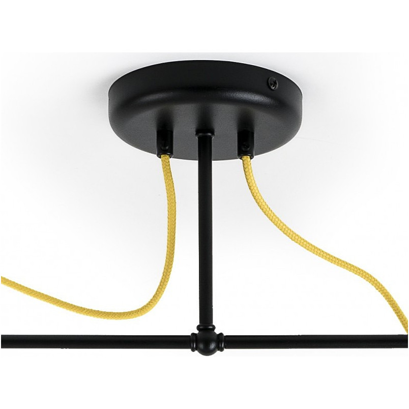 Lampa Sufitowa Loft Tubo | 2 Żarówki, Czarny + Żółty | Kolorowe Kable