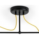 Lampa Sufitowa Loft Tubo | 2 Żarówki, Czarny + Żółty | Kolorowe Kable