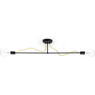 Lampa sufitowa 2 żarówki Loft Tubo 105cm czarny / hiszpańska cytryna Kolorowe kable