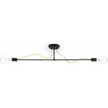 Lampa Sufitowa Loft Tubo | 2 Żarówki, Czarny + Żółty | Kolorowe Kable