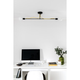Lampa Sufitowa Loft Tubo | 2 Żarówki, Czarny + Żółty | Kolorowe Kable