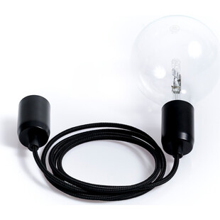 Lampa wisząca Loft czarna - Kolorowe kable | E27