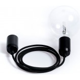 Lampa wisząca Loft czarna - Kolorowe kable | E27