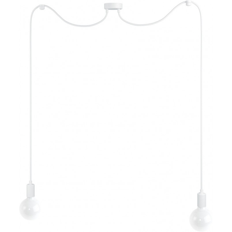 Lampa Pająk Loft Biała | 2 Żarówki | Kolorowe Kable