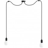 Lampa Pająk Loft Czarna | 2 Żarówki | Kolorowe Kable