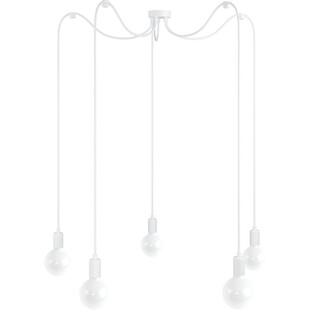 Lampa pająk 5 żarówek Loft Multi Metal Line biały / biały bez