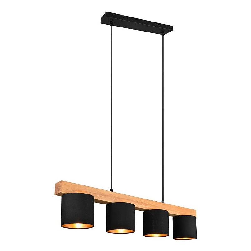 Lampa Wisząca Skandynawska Cameron IV | Czarna i Złota