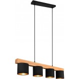 Lampa Wisząca Skandynawska Cameron IV | Czarna i Złota
