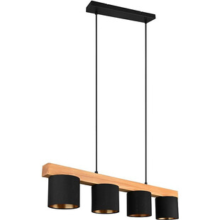 Lampa Wisząca Skandynawska Cameron IV | Czarna i Złota