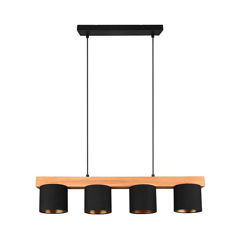 Lampa Wisząca Skandynawska Cameron IV | Czarna i Złota