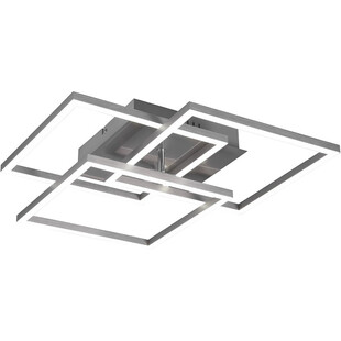 Plafon kwadratowy z pilotem i ściemniaczem Mobile LED 39cm nikiel Reality