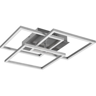 Plafon kwadratowy z pilotem i ściemniaczem Mobile LED 39cm nikiel Reality