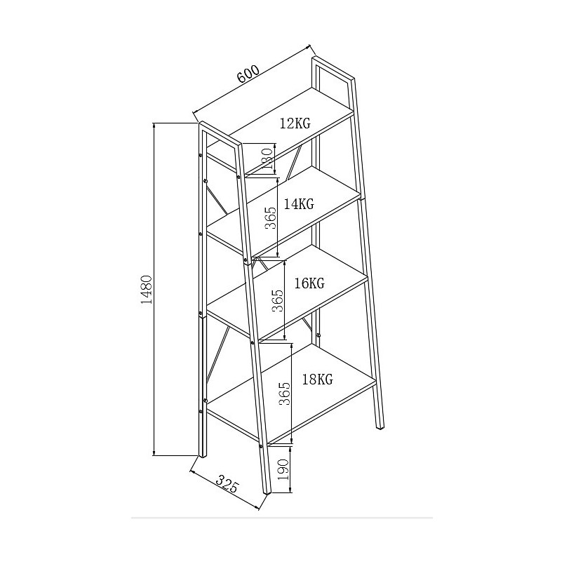 Regał industrialny Narvik 2 Halmar | 148cm, dąb sonoma/czarny