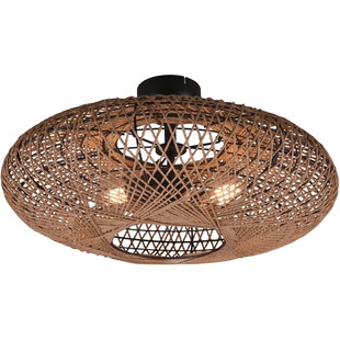 Plafon rattanowy boho Hedda 52cm brązowy Trio