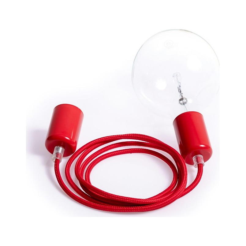 Lampa Wisząca Loft Czerwona - Kolorowe Kable | E27